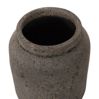 DECORATIVE VASE HM4194 TERRACOTTA IN ANTHRACITE COLOR Φ25x30Hcm.