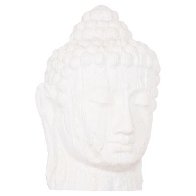 FLOOR DECORATION BUDDHA HEAD HM4385.02 PLASTER IN WHITE 90x90x100Hcm.