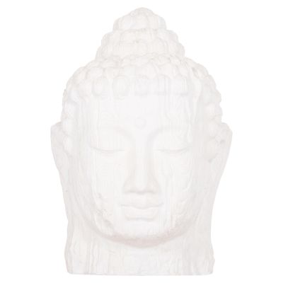 FLOOR DECORATION BUDDHA HEAD HM4385.02 PLASTER IN WHITE 90x90x100Hcm.