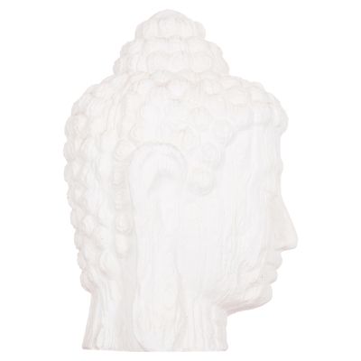 FLOOR DECORATION BUDDHA HEAD HM4385.02 PLASTER IN WHITE 90x90x100Hcm.