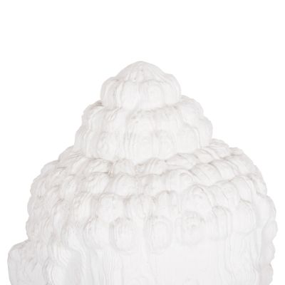 FLOOR DECORATION BUDDHA HEAD HM4385.02 PLASTER IN WHITE 90x90x100Hcm.