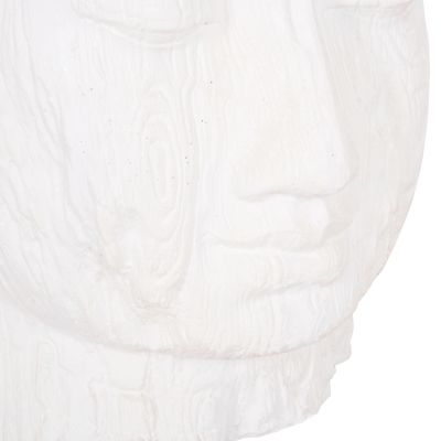 FLOOR DECORATION BUDDHA HEAD HM4385.02 PLASTER IN WHITE 90x90x100Hcm.