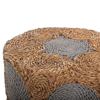 ГРЕДА ЗА ТАБУРЕТКА HM7826 ТИКОВО ДЪРВО И МОРСКА ТРЕВА В ЕСТЕСТВЕНО И СИВО Φ43x45Hcm.