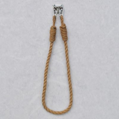PAPER HANGER FROM ROPE WITH METAL BASE HM9072 12x45x3 cm.