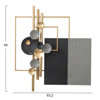 METAL WALL DECOR HM7556 GOLD-GREY-DARK GREY