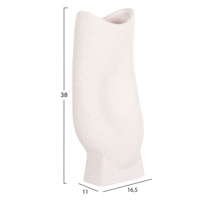 CERAMIC TABLE DECOR SERIES GLAZE HM4609.01 OFF WHITE WITH CRYSTALLISATION 16.5x11x38Hcm.