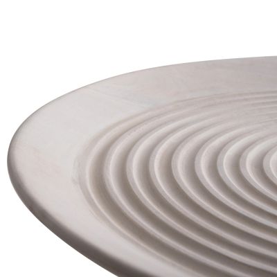 ПОМОЩНА МАСА КРЪГЛА ROSS HM9708 МАНГОВО ДЪРВО МАСИВ В БЯЛО Φ45x48Hcm.