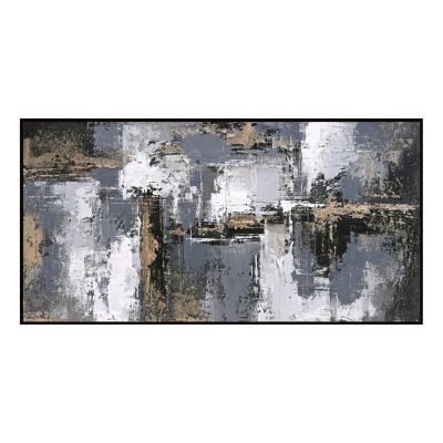 WALL PAINTING SEDIMENT HM4576 BLACK PS FRAME-CANVAS 142x4.5x72Hcm.