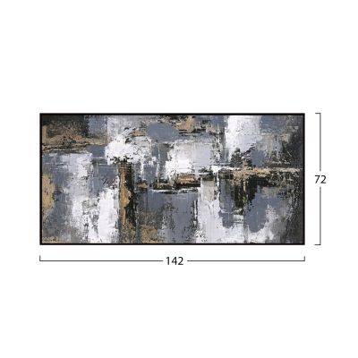 WALL PAINTING SEDIMENT HM4576 BLACK PS FRAME-CANVAS 142x4.5x72Hcm.