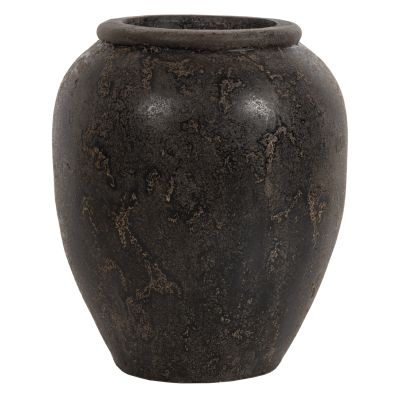 ДЕКОРАТИВНА ПОДОВА ВАЗА SPARTA HM7928 ТЕРАКОТА В ЧЕРЕН ЦВЯТ Φ44x49Hcm.