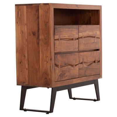 Drawer Fansi 3 Drawer HM8474.11 from solid acacia wood 80Χ35Χ86