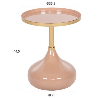 ПОМОЩНА МАСА КРЪГЛА UTRI HM4384.10 МЕТАЛ В ТОПЛО РОЗОВО-БЕЖОВО Φ35,5x44,5Hcm.