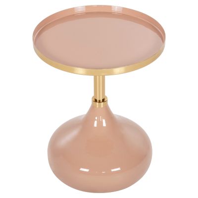 ПОМОЩНА МАСА КРЪГЛА UTRI HM4384.10 МЕТАЛ В ТОПЛО РОЗОВО-БЕЖОВО Φ35,5x44,5Hcm.
