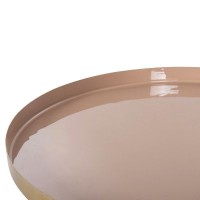 ПОМОЩНА МАСА КРЪГЛА UTRI HM4384.10 МЕТАЛ В ТОПЛО РОЗОВО-БЕЖОВО Φ35,5x44,5Hcm.