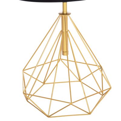 TABLE LAMP GEILO HM7416.12 METAL IN GOLD--BLACK PVC CAP Φ25x48.5Hcm.