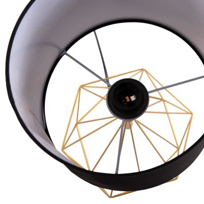 TABLE LAMP GEILO HM7416.12 METAL IN GOLD--BLACK PVC CAP Φ25x48.5Hcm.