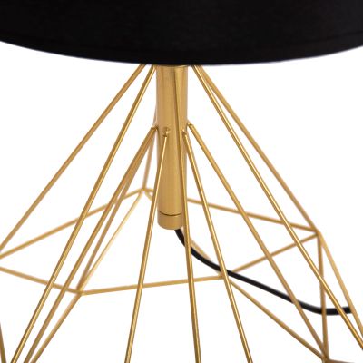TABLE LAMP GEILO HM7416.12 METAL IN GOLD--BLACK PVC CAP Φ25x48.5Hcm.