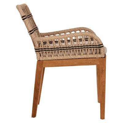 КРЕСЛО STARDOM HM9760.02 ТИКОВО ДЪРВО В ЦВЯТ МЕД И ЧЕРНО ВЪЖЕ 57x65x83Hcm.