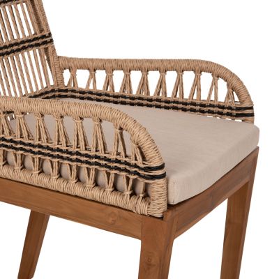 КРЕСЛО STARDOM HM9760.02 ТИКОВО ДЪРВО В ЦВЯТ МЕД И ЧЕРНО ВЪЖЕ 57x65x83Hcm.