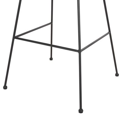 BAR STOOL ALLEGRA HM5455.11 METAL&CUSHION BLACK-WICKER BEIGE 56x59x116.5Hcm.