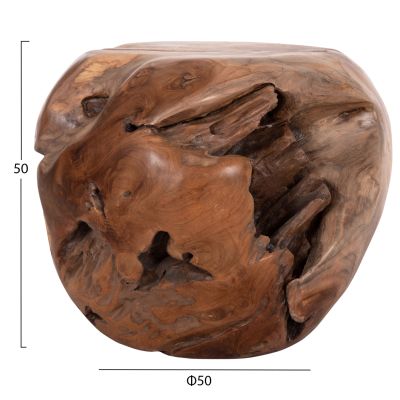 SIDE TABLE LOGGY HM18295 TEAK WOOD--NATURAL COLOR 50x50x50Hcm.