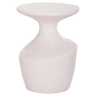 SIDE TABLE REBON HM18156.02S FIBER CEMENT IN WHITE--Φ27.5x50Hcm