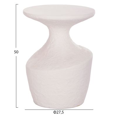 SIDE TABLE REBON HM18156.02S FIBER CEMENT IN WHITE--Φ27.5x50Hcm