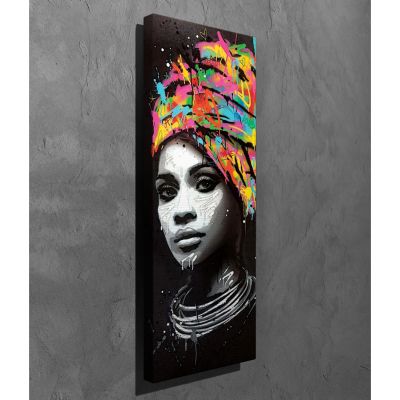 CANVAS GIRL WITH TURBAN HM7198.06 80X3X30 cm.