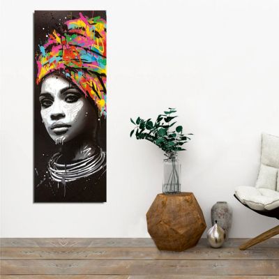 CANVAS GIRL WITH TURBAN HM7198.06 80X3X30 cm.