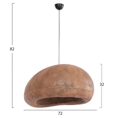 CEILING PENDANT LAMP STONE-LOOK STONER (L) HM4419 DARK BEIGE 72x60x32Hcm.