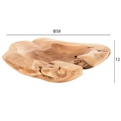 TABLE DECOR BOWL YOKI ΗΜ9795 TEAK WOOD Φ58x12Hcm.
