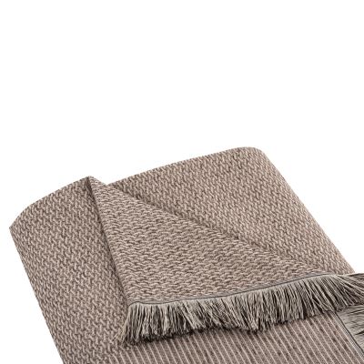 SOFA COVER-THROW WITH FRINGES DREAMTOPIA HM12164.01 IN BROWN COLOR 178X178cm.