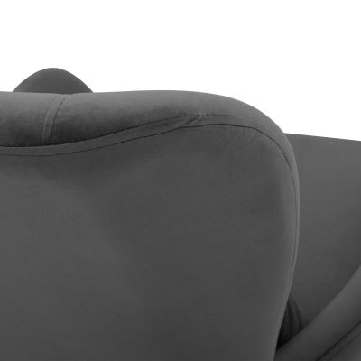 Armchair Velvet Grey with metallic black leg HM8721.01 67x80x102 cm.