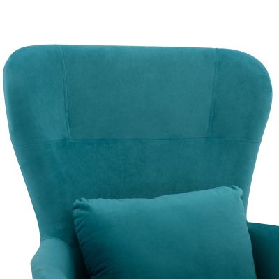 Фотьойл Velvet Turquoise с метален черен крак HM8721.08 67x80x102 см.