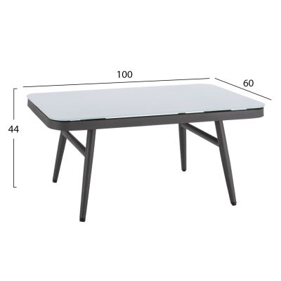 Холна гарнитура 4 части метална рамка и ракита сива HM5711