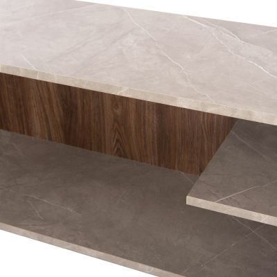 TV FURNITURE COMBO EDELIE HM8908.14 MELAMINE IN GREYISH STONE TEXTURE-NATURAL 150x29.5x120H cm.