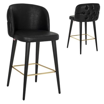 БАР СТОЛ MARCELLO PROFESSIONAL HM9280.14 ТИП НАБУК ДЪРВО ЧЕРЕН 50x58x100Hcm.