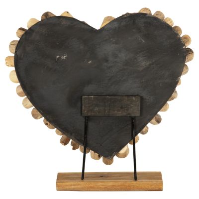TABLE DECORATION SHINZO HM7910 HEART SHAPE TEAK BRANCH WOOD IN NATURAL COLOR 53x5x51Hcm.cm.
