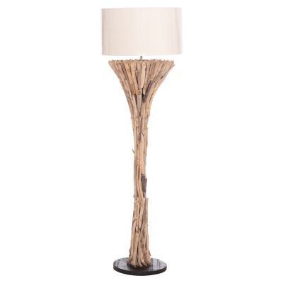 DECORATIVE FLOOR STANDING LAMP ALTAR HM4433 DRIFTWOOD--WHITE PVC CAP Φ45x142Hcm.