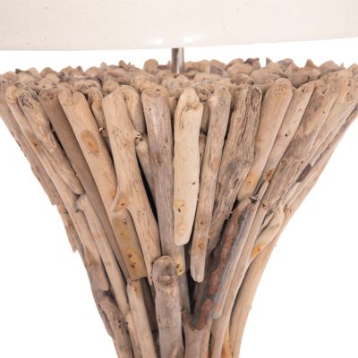 DECORATIVE FLOOR STANDING LAMP ALTAR HM4433 DRIFTWOOD--WHITE PVC CAP Φ45x142Hcm.