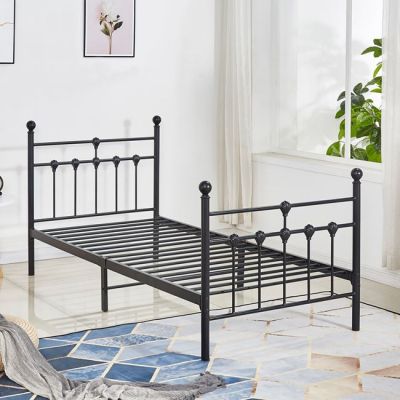 Metallic Bed, JACINDA, 90x190cm Black HM574.01