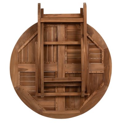 ROUND TABLE FOLDING KENDALL HM9543 TEAK WOOD IN NATURAL COLOR Φ106x73,5Hcm.
