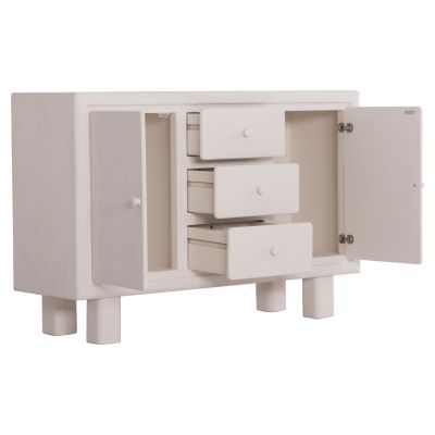 BUFFET SERIES SANTORINI HM18048 MDF IN OFF-WHITE COLOR-3 DRAWERS & 2 DOORS 120x38x80Hcm.