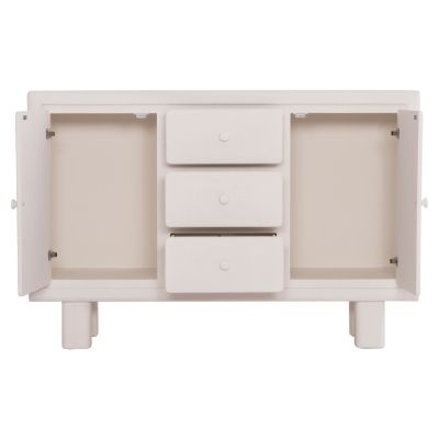 BUFFET SERIES SANTORINI HM18048 MDF IN OFF-WHITE COLOR-3 DRAWERS & 2 DOORS 120x38x80Hcm.