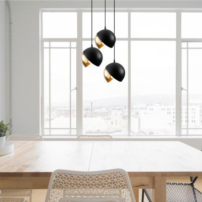 PENDANT LIGHT BLACK WITH GOLD HM7245 Φ40x114 cm.