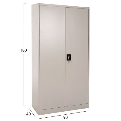 WARDROBE METALLIC DURON HM5959.11 2-LEAF WITH 5 STORAGE SPACES LIGHT GREY 90Χ40Χ180Hcm.