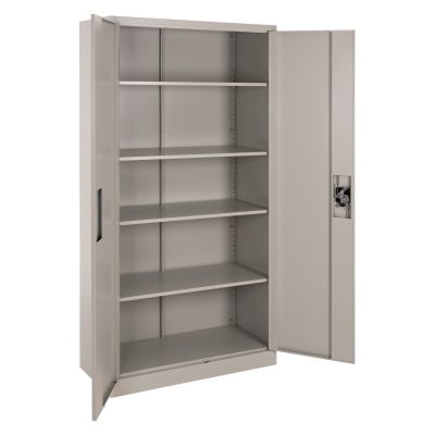WARDROBE METALLIC DURON HM5959.11 2-LEAF WITH 5 STORAGE SPACES LIGHT GREY 90Χ40Χ180Hcm.