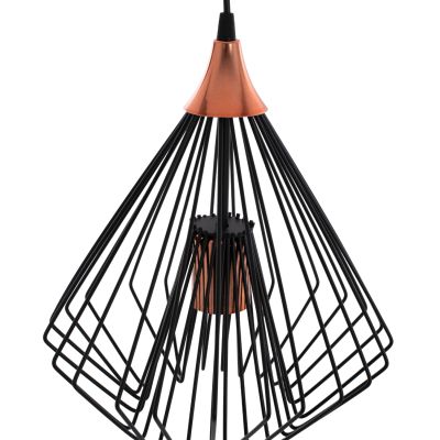 CEILING PENDANT BLACK METAL RODS DIAMOND-SHAPED Φ28x60Hcm.HM7683.01