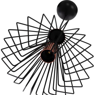 CEILING PENDANT BLACK METAL RODS DIAMOND-SHAPED Φ28x60Hcm.HM7683.01