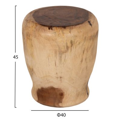 STOOL ROUND TOBI HM7897 SUAR WOOD IN NATURAL COLOR Φ40x45Hcm.